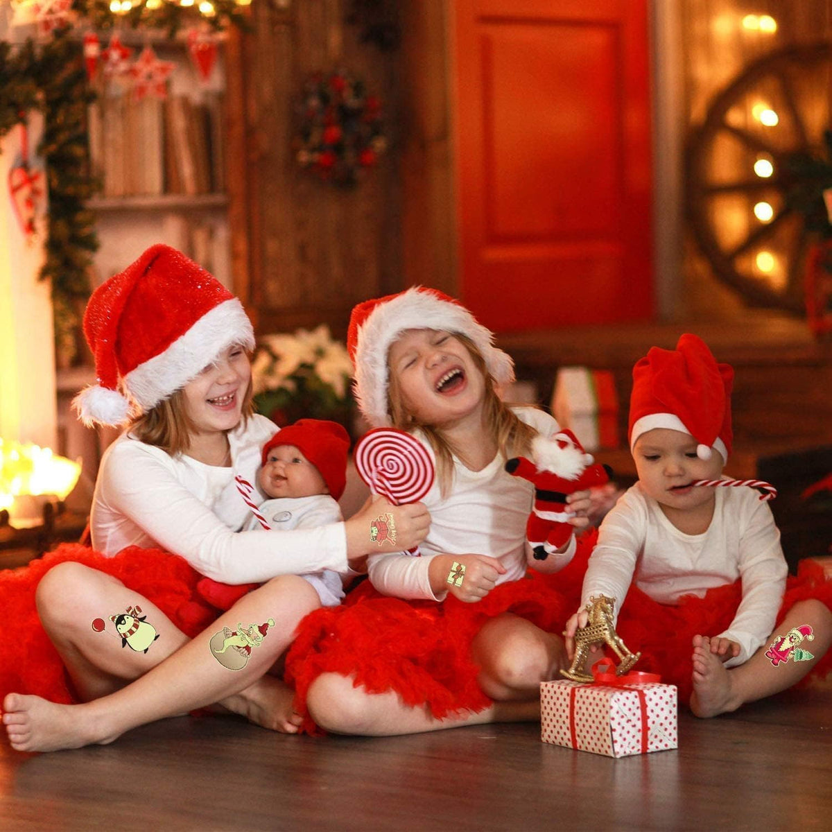 Christmas Temporary Tattoos for Kids - Fun Stocking Stuffers & Party Favors