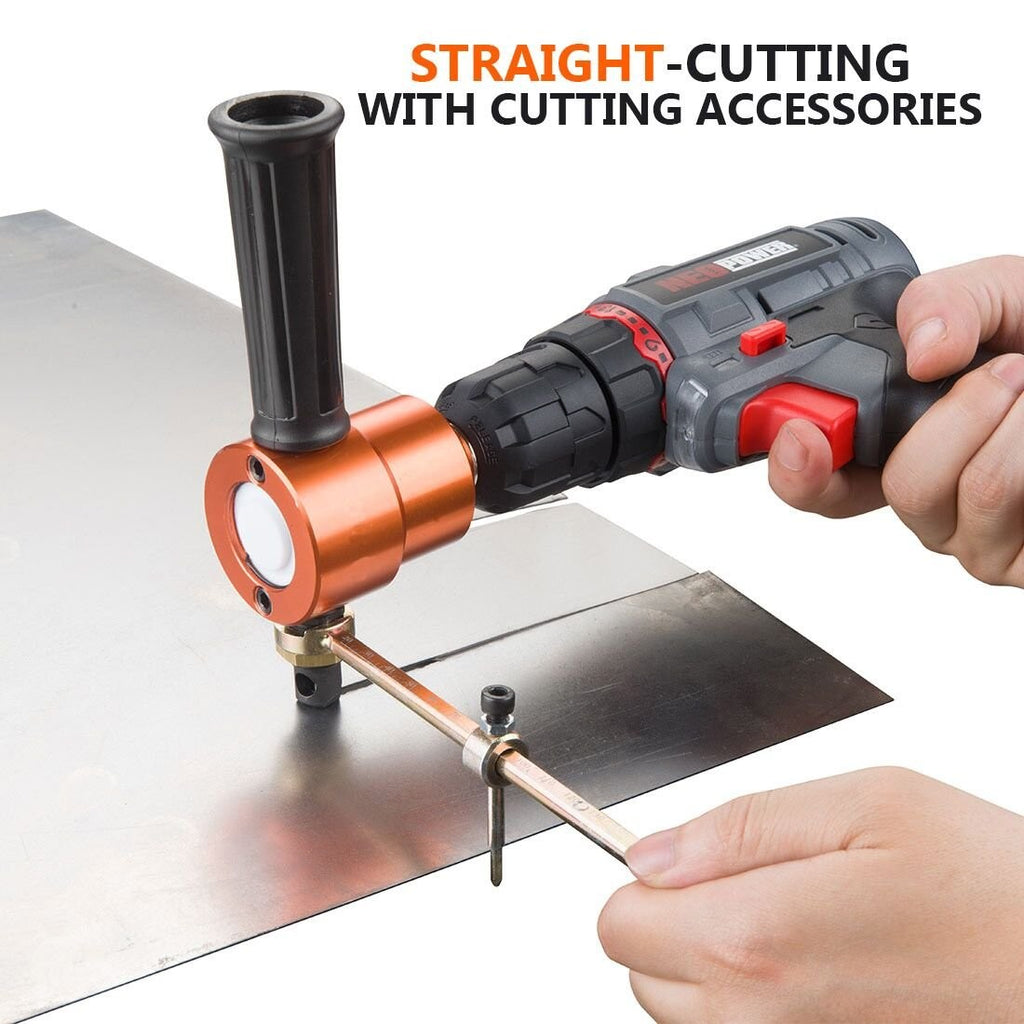 Metal Nibbler Cutter Drill Attachment for Sheet Metal Cutting - Straight & Curve