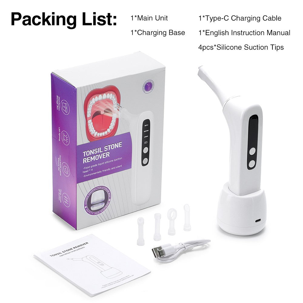 Electronic Tonsil Stone Removal Kit with HD Camera, LED Light & 3 Suction Modes