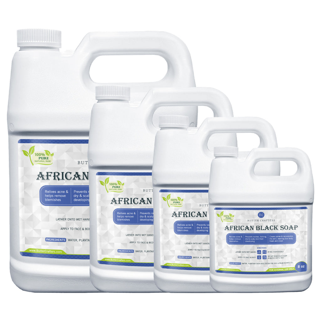 Liquid African Black Soap 32oz - Natural Organic Body & Face Wash for Skin Care