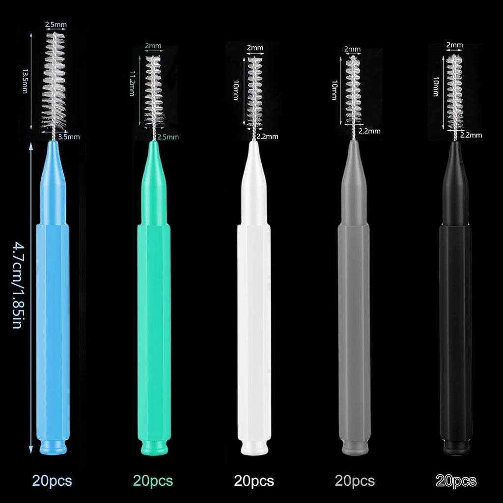 Dental Flossers with 3 Sizes & Colors, Gentle Interdental Toothpick Brushes
