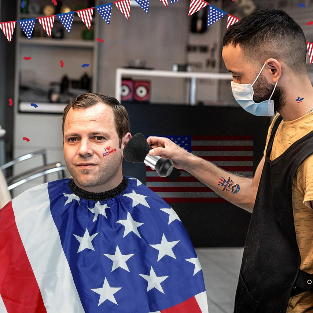 Professional Barber Cape with Neck Duster Brush - July Independence Edition