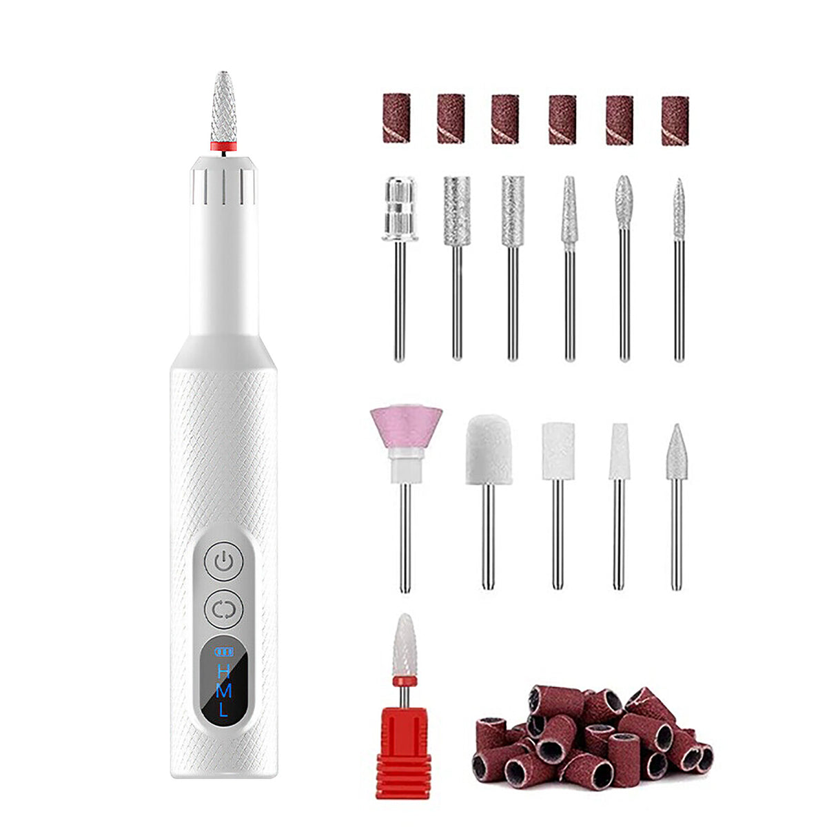 Cordless Electric Nail Drill Machine for Manicure Pedicure - Rechargeable, Adjustable Speed
