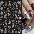 Christmas Gold Glitter Snowflake Nail Art Stickers Decals - Holiday Winter Design