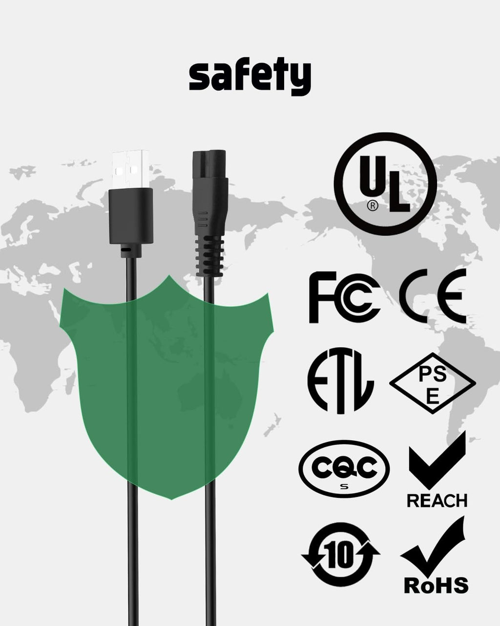 USB Charger for Meridian M2B M2C M2A M2G Trimmer - Replacement Power Adapter