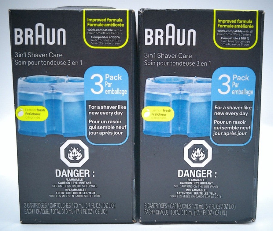 Braun 3-In-1 Shaver Care Set Lemon Fresh 2-Pack - No Expiry