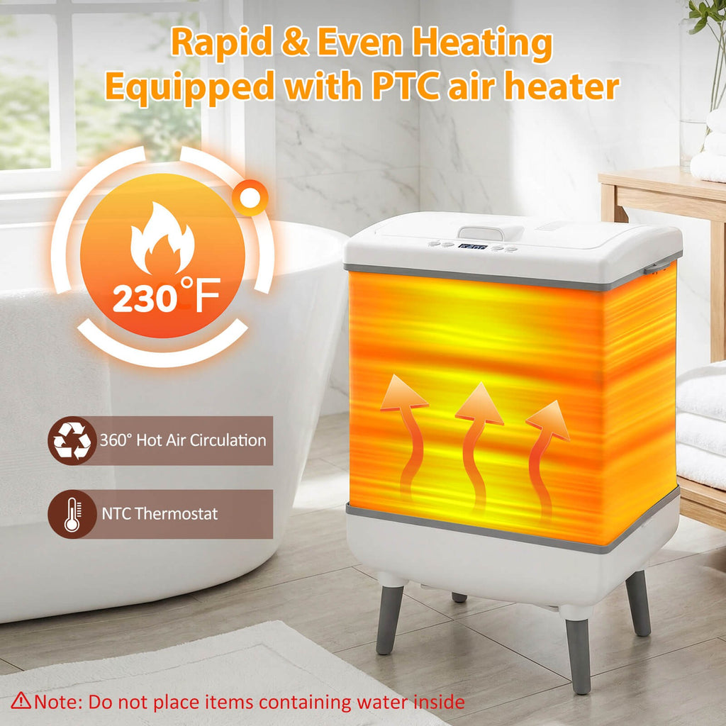 Large 35L Towel Warmer with Heating, Drying, Timer & Child Lock