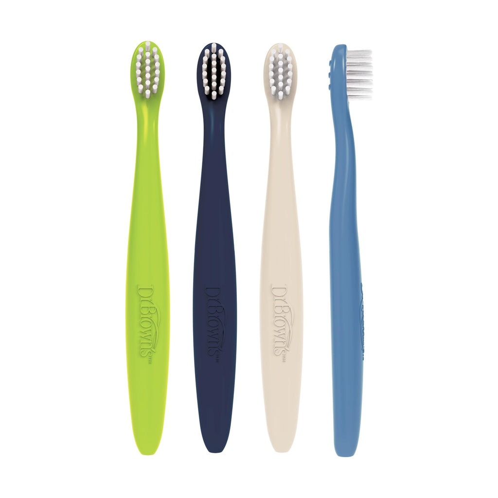Infant-to-Toddler Training Toothbrush Set - 4 Pack, Soft Bristles, BPA Free, Fun Colors