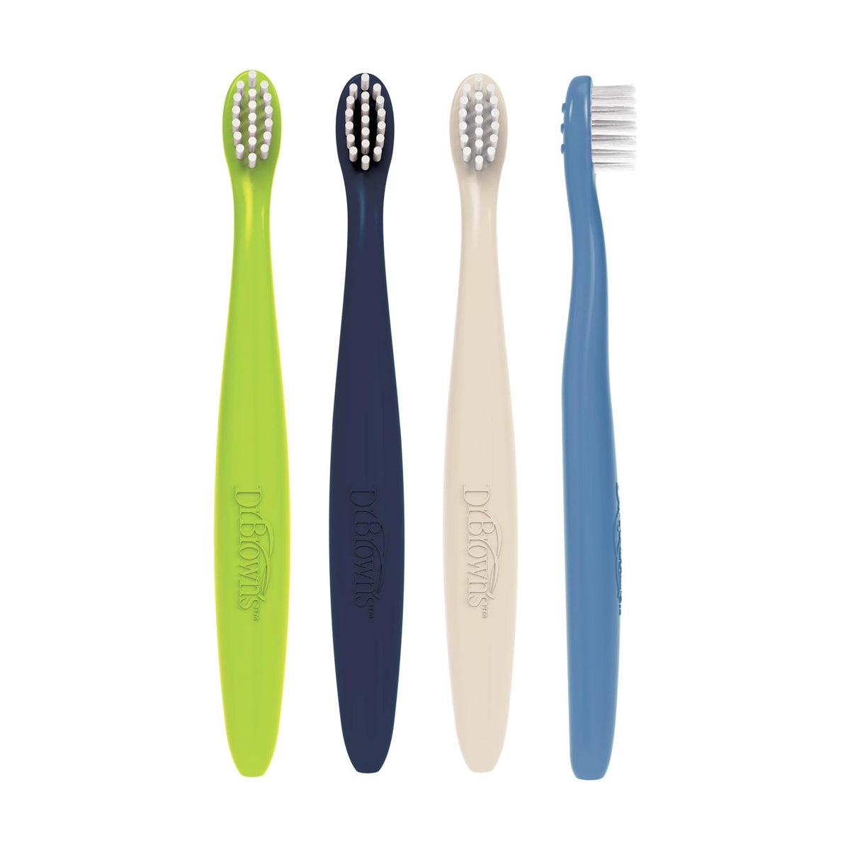 Infant-to-Toddler Training Toothbrush Set - 4 Pack, Soft Bristles, BPA Free, Fun Colors