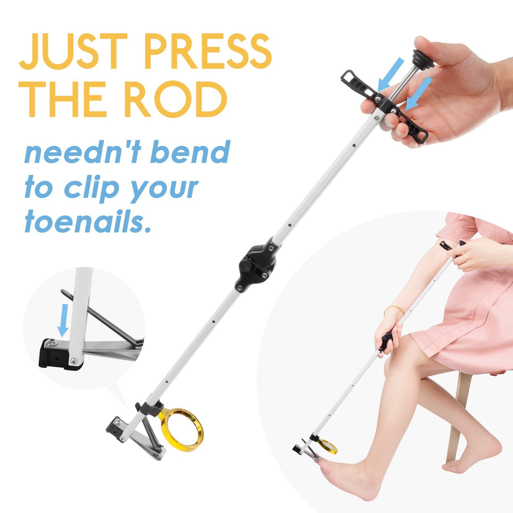Foldable Long Handle Toenail Clippers with Magnifier - Mobility Aid
