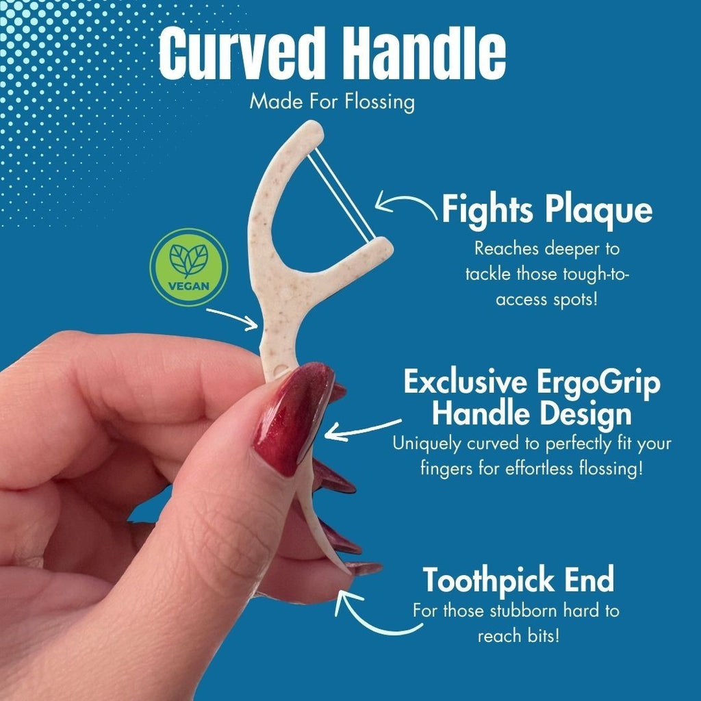 Eco-Friendly Plant-Based Floss Picks - 220 Count, Shred-Resistant Double Thread