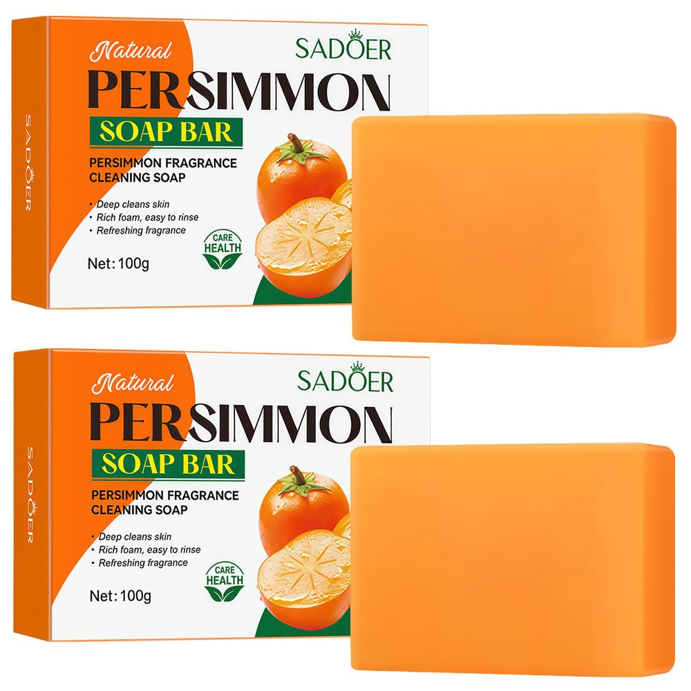 Persimmon Body Soap Bar for Odor Control & Skin Refreshment - Pack of 2