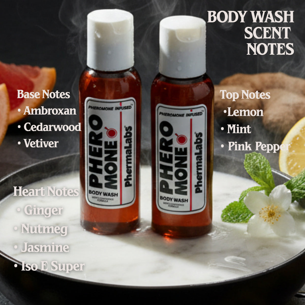 Men's Pheromone Body Wash - 2-Pack, Luxury Scented, Confidence Boost