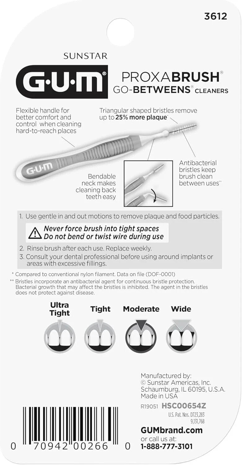 Proxabrush Go-Betweens Interdental Brushes - Soft Bristles, Moderate Spacing