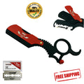 Barber Razor Blade Holder with 10 Blades - Professional Straight Razor Accessory