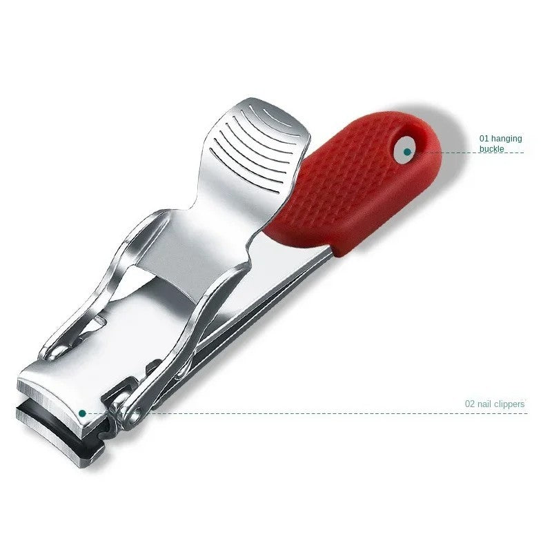 Swiss Made Red Nail Clipper with Lanyard Hole Stainless Steel Compact Manicure Tool