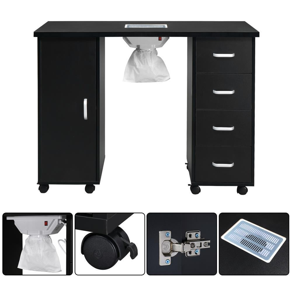 Professional Nail Art Table Station with 4 Drawers for Salons & Spa