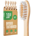 Bamboo Toothbrushes 10 Pack - BPA Free Soft Bristles Eco-Friendly