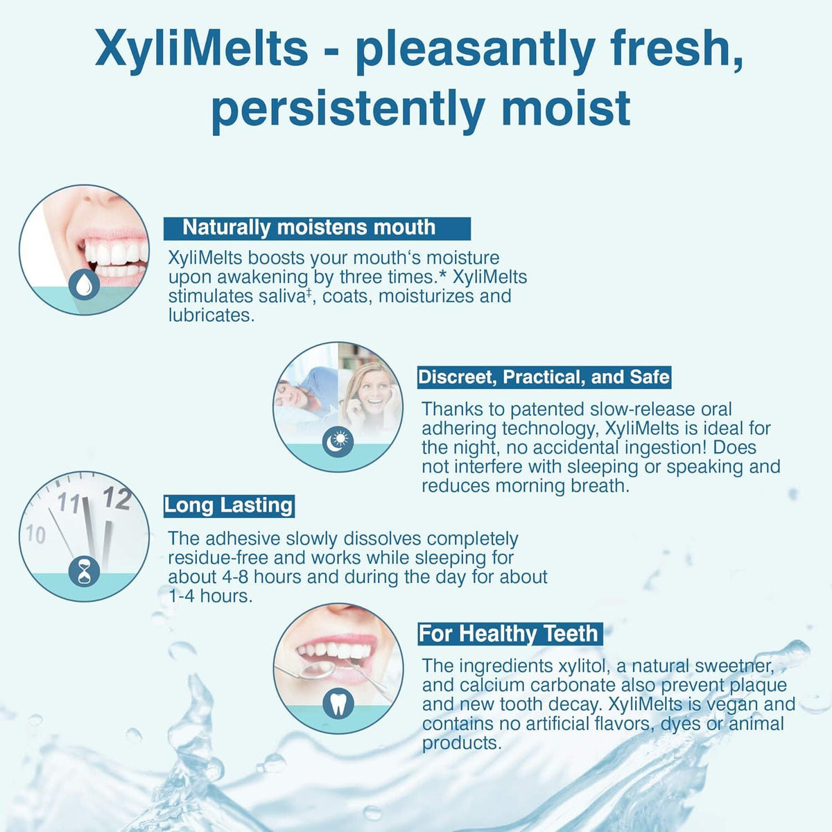 Dry Mouth Relief Xylimelts with Xylitol - 100 Moisturizing Stick-On Discs for Long-Lasting Comfort