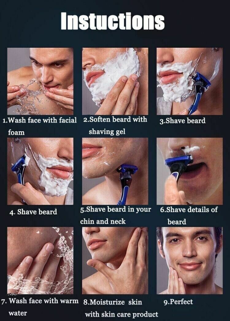 4 Pcs Razor Blades Compatible with Gillette Mach3 - Sharp Shaving Replacement Cartridges