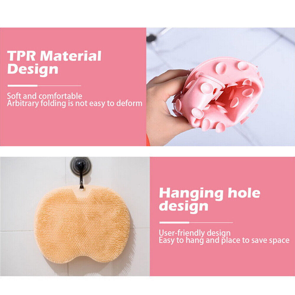 Foot Back Scrubber Silicone Exfoliating Massager Pad for Shower & Bath