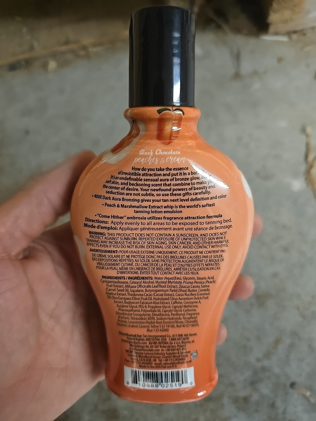Brown Sugar Double Dark Black Chocolate Peaches & Cream Tanning Lotion 7.5oz