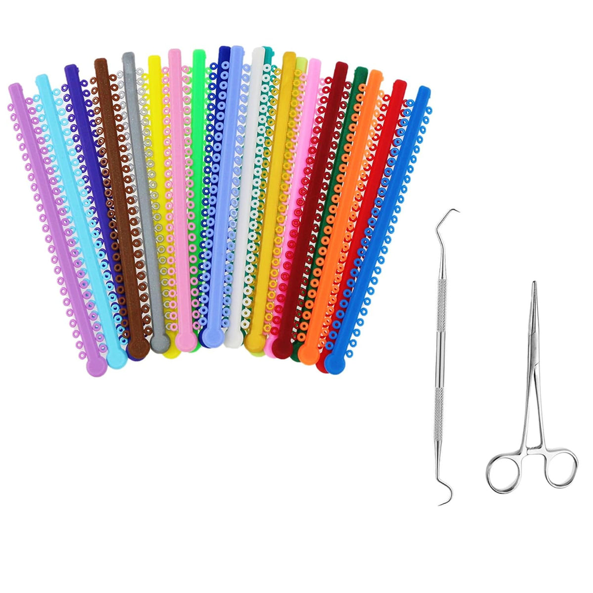 Multicolor Orthodontic Ligature Ties Kit Rubber Bands for Braces DIY Replacement