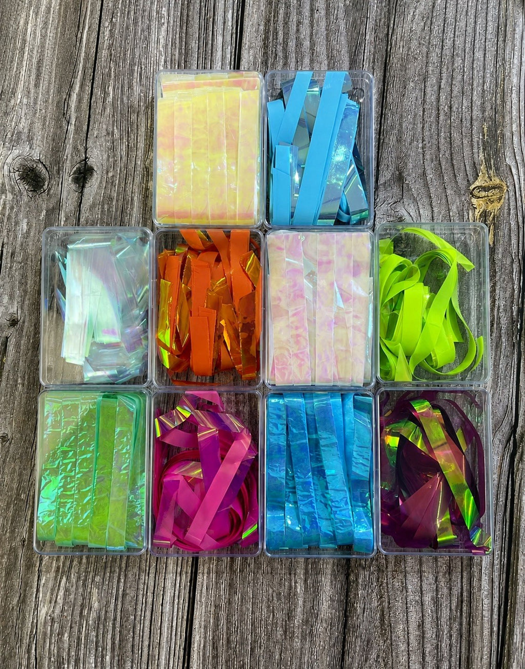 Iridescent Nail Foil Strips - Holographic Nail Art Decor, Set of 10