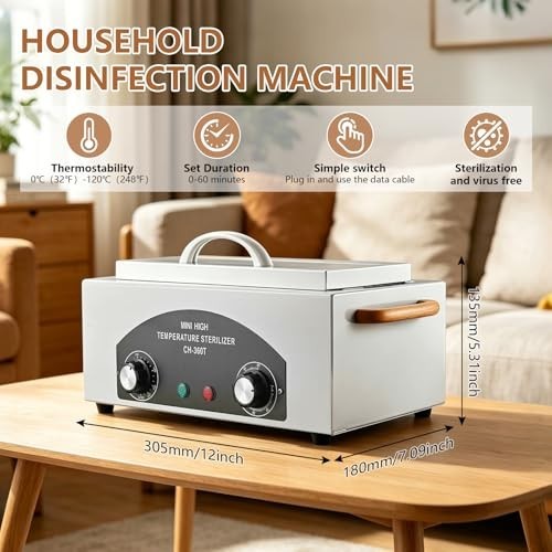High-Temperature Dry Heat Sterilizer for Nail and Dental Tools 1.5L Capacity