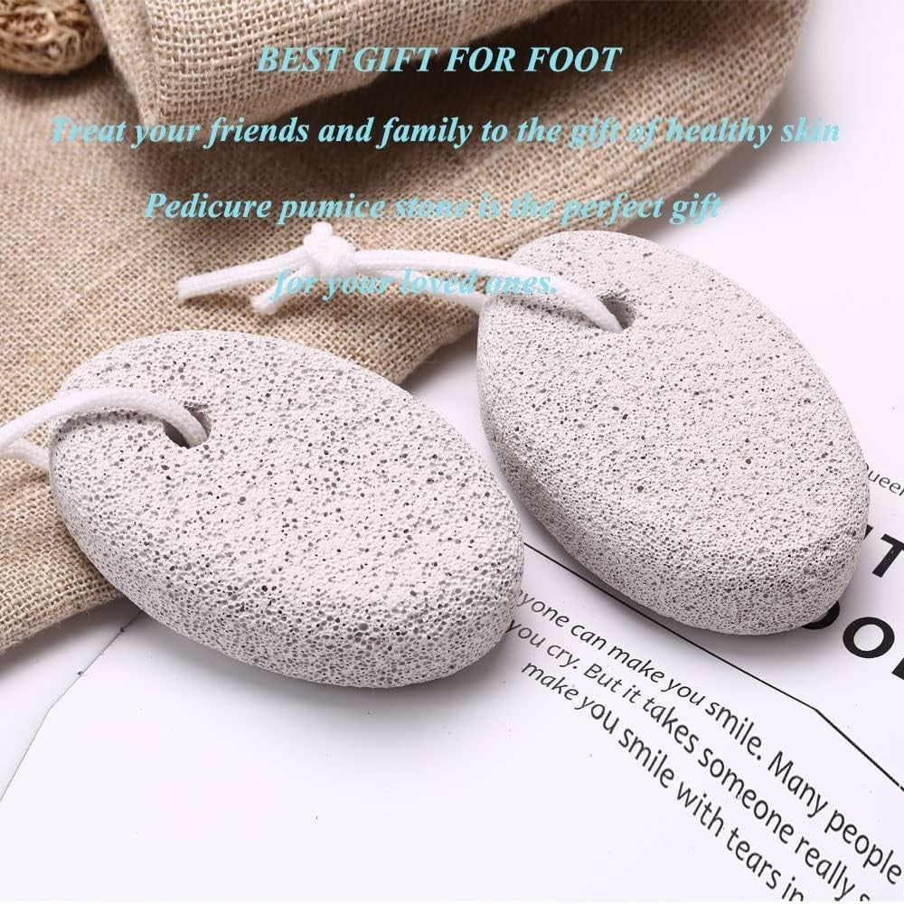 Natural Lava Pumice Stone for Feet Callus Remover & Dead Skin Exfoliation - 4 Pack