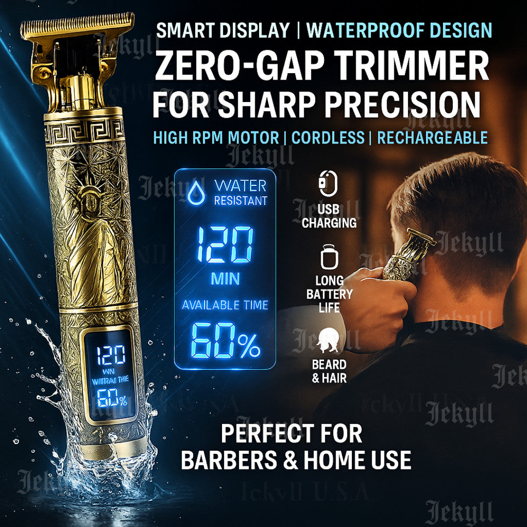 Professional Cordless Beard & Hair Trimmer for Men Zero Gapped Edgers