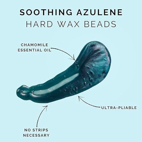 Gentle Hard Wax Beads for Sensitive Skin - Soothing Azulene Wax for Full Body & Face