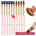 Pink Acrylic Nail Brush Set 10 Pcs for Nail Art & Painting