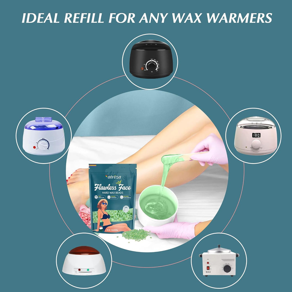 Hard Wax Beads for Hair Removal, Sensitive Skin with Aloe Vera - 1Lb