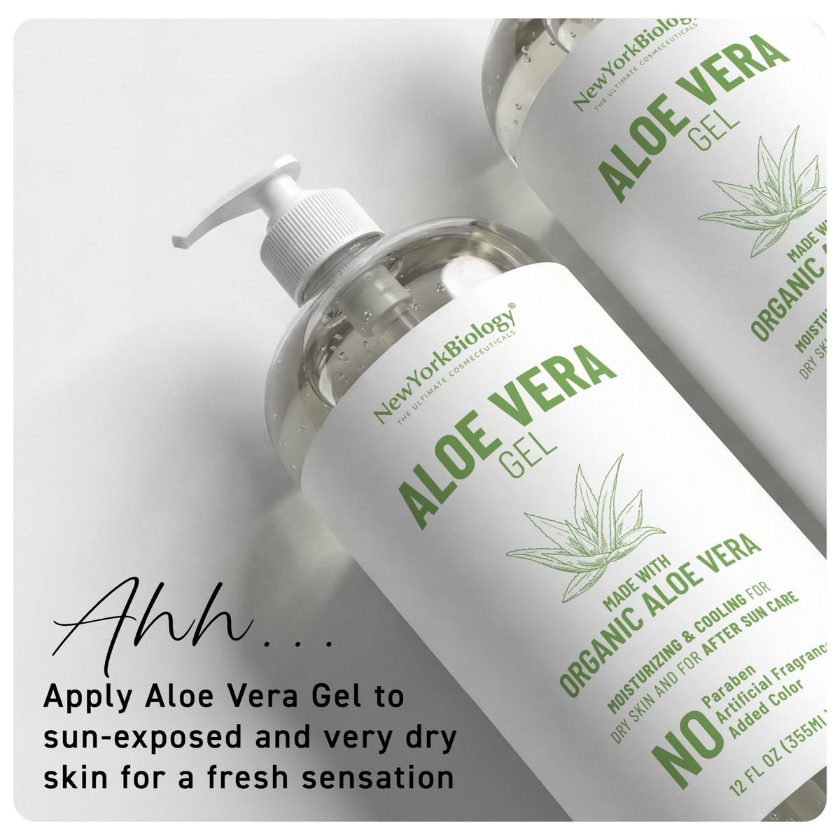 Aloe Vera Gel 12 Fl Oz - Natural Moisturizer & After Sun Skin Care