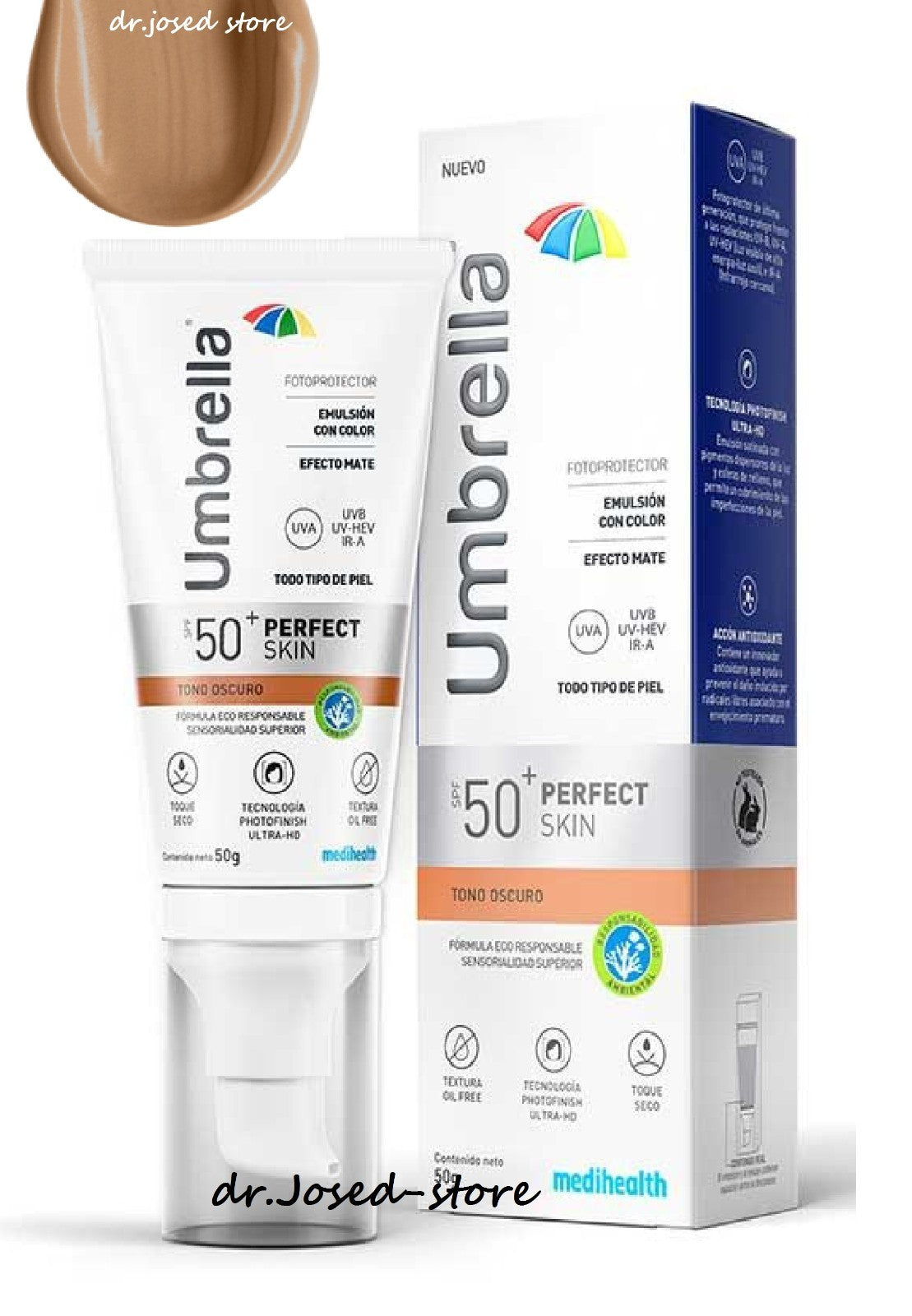 Dark Skin Sun Protection Cream SPF 50 - Hypoallergenic UVA UVB Infrarred Barrier