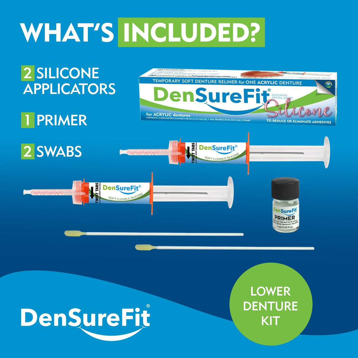 Lower Denture Reline Kit with Soft Silicone for Comfortable Fit