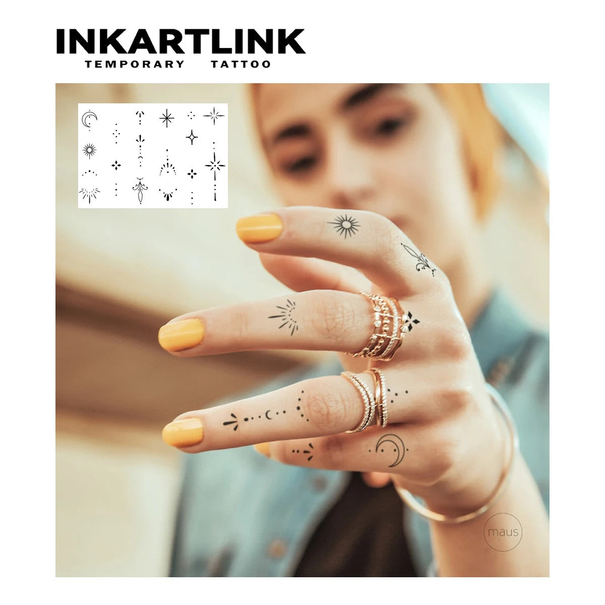 Semi Permanent Waterproof Henna Finger Tattoo Sticker – 15 Days Wear