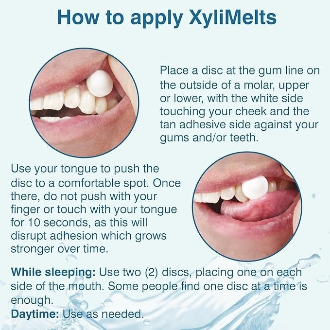 Dry Mouth Relief Melts with Xylitol - 100 Count Mint-Free Discs