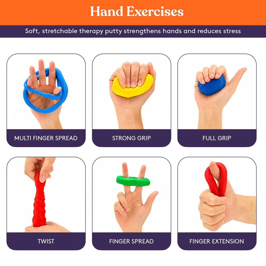 Therapy Putty for Teens - 4 Color Set, Hand Strengthening & Sensory Tool