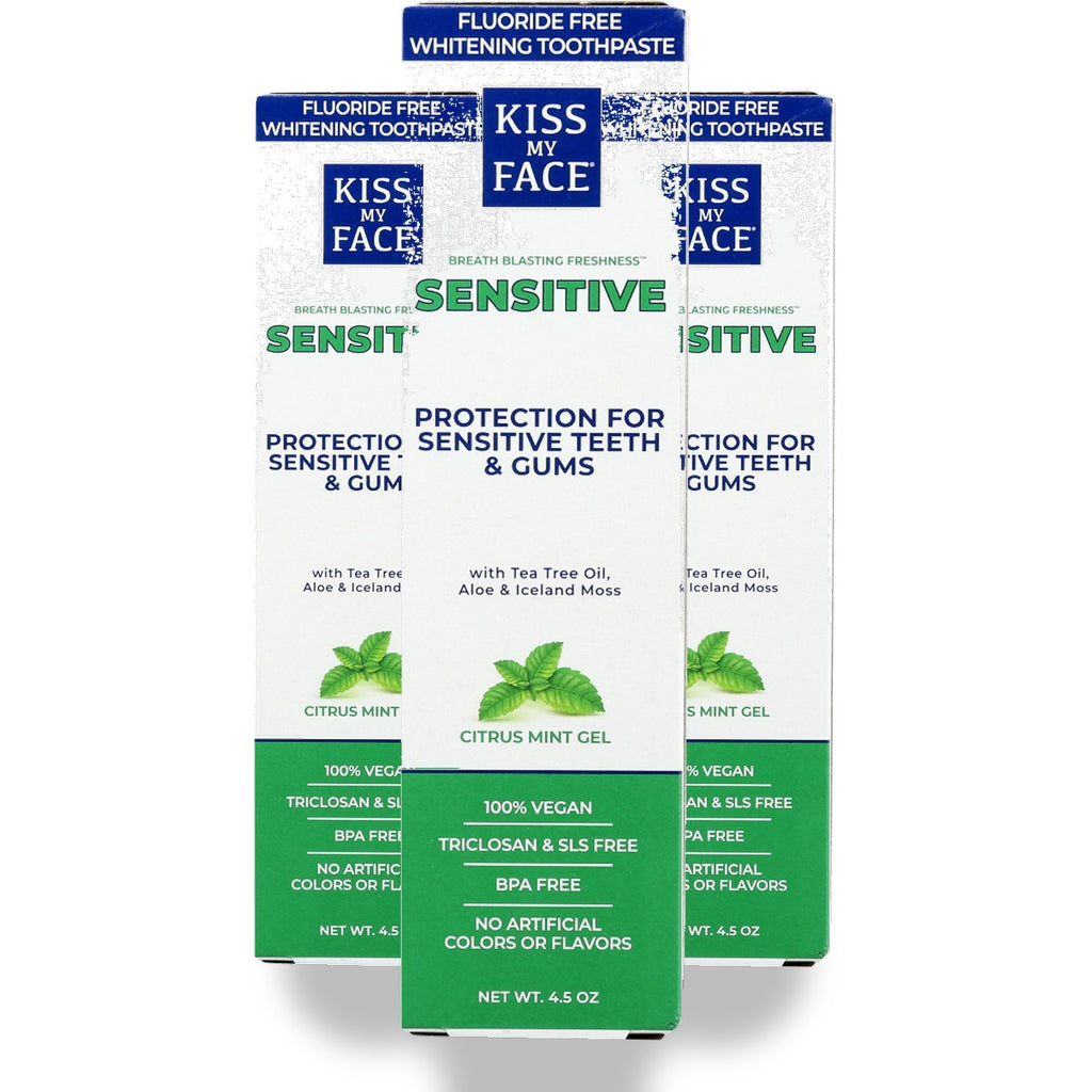 Sensitive Fluoride-Free Whitening Gel Toothpaste 4.5 Oz Pack of 3