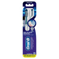 Manual Toothbrush for Plaque Removal, Deep Reach & Tongue Cleaner - 2 Pack