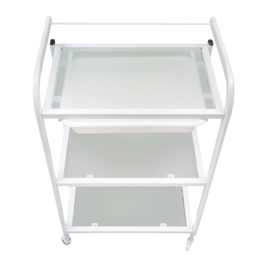 Rolling Trolley Cart with Wheels and Drawer for Salon & Spa Storage