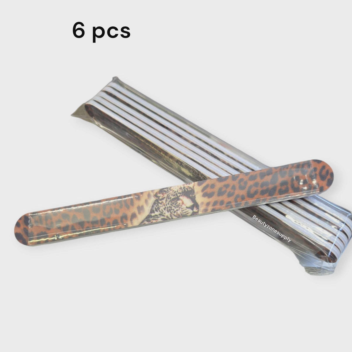 Nail File Set - Leopard Print 180/240 Grit, 6 Pieces