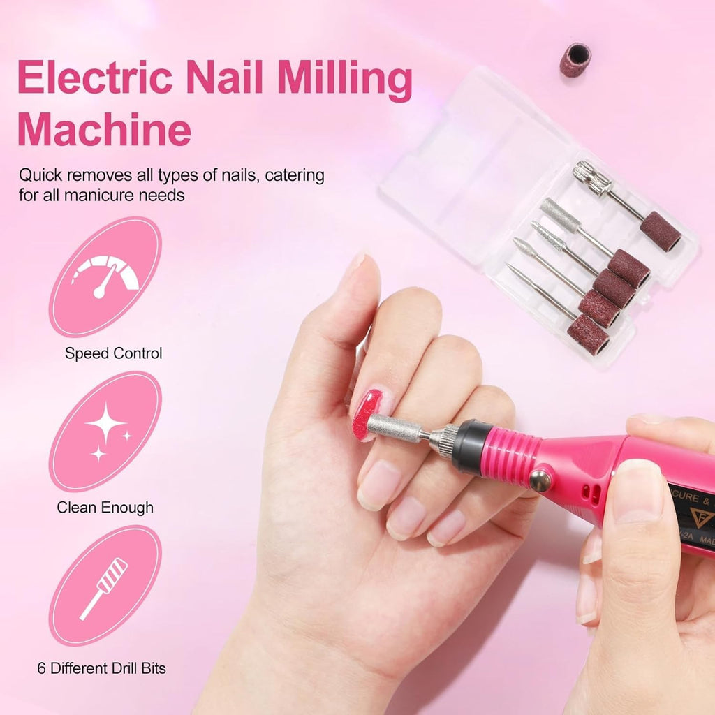 Professional Acrylic Nail Kit with Drill and UV Light for DIY Manicure