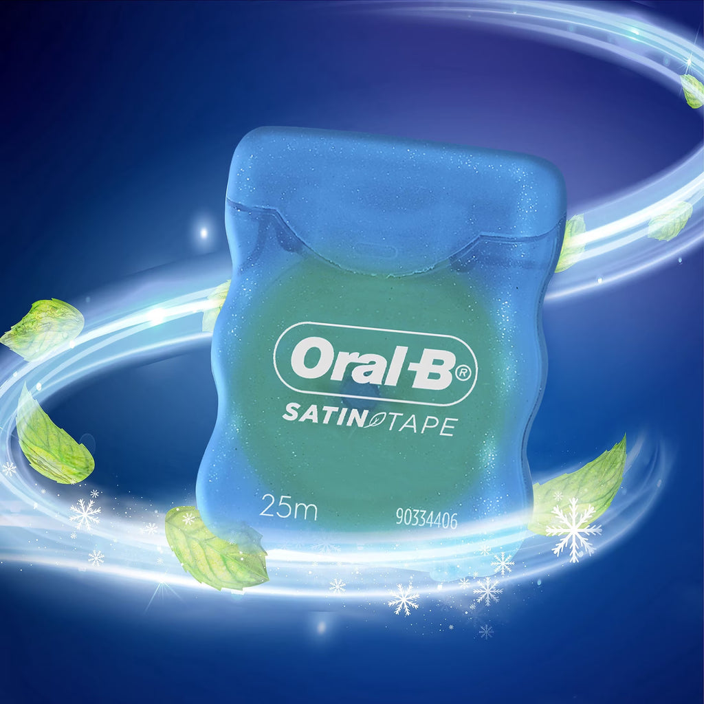 Dental Floss Satin Mint 2-Pack - Easy Glide Plaque & Food Particle Removal