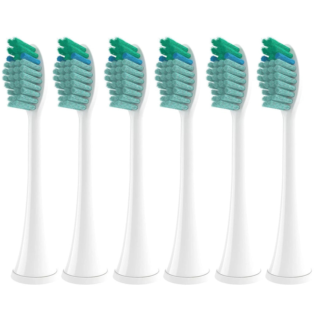 Toothbrush Replacement Heads - Medium Bristles, 6 Pack Compatible with TAO Clean