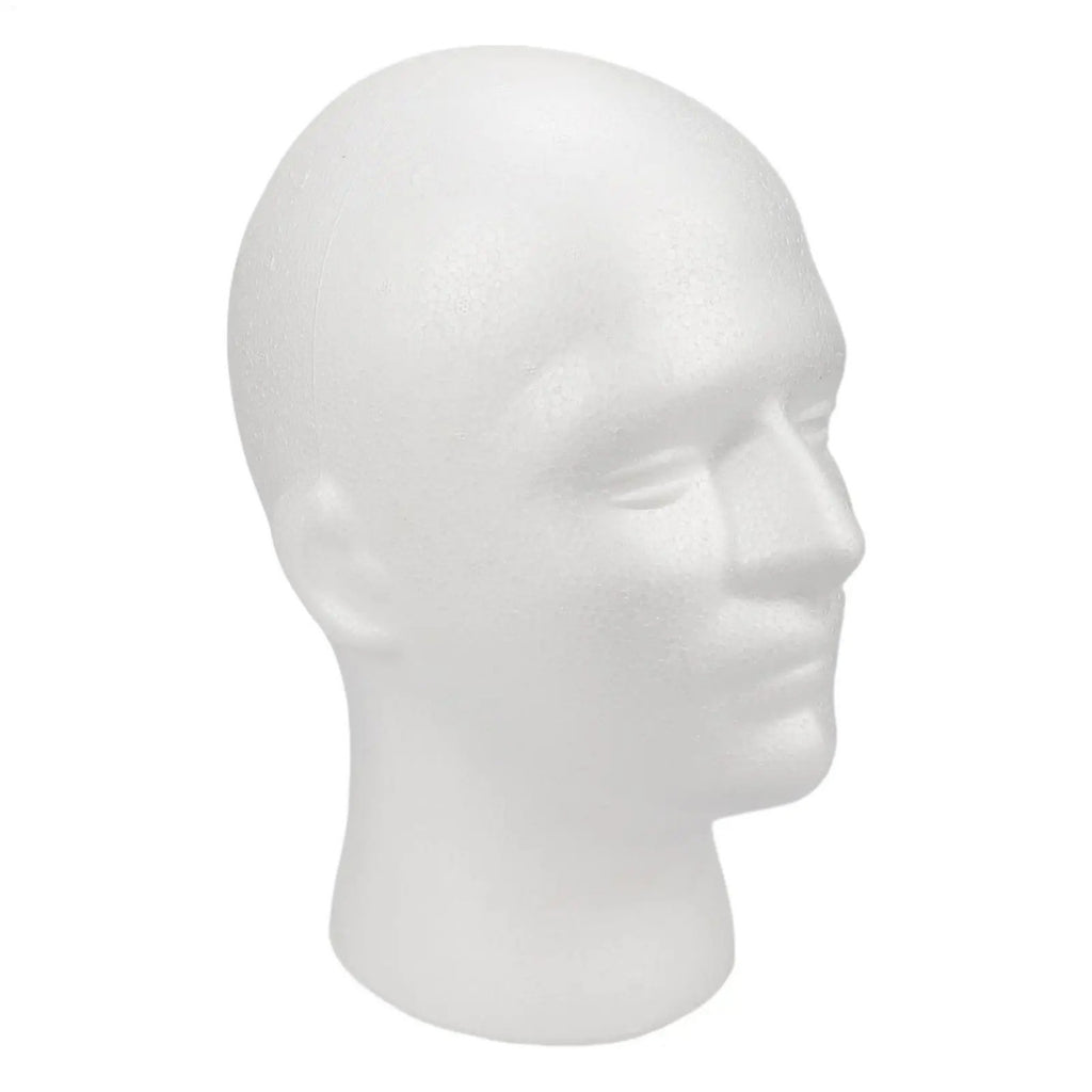 Lightweight Foam Mannequin Head Wig Stand for Styling and Display - Male & Female