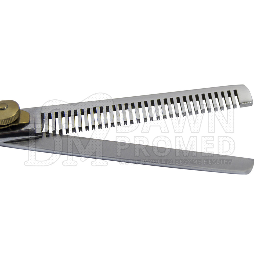 Professional Hair Thinning Scissors 6.5 Inch with Gold Tension Screw - German Steel
