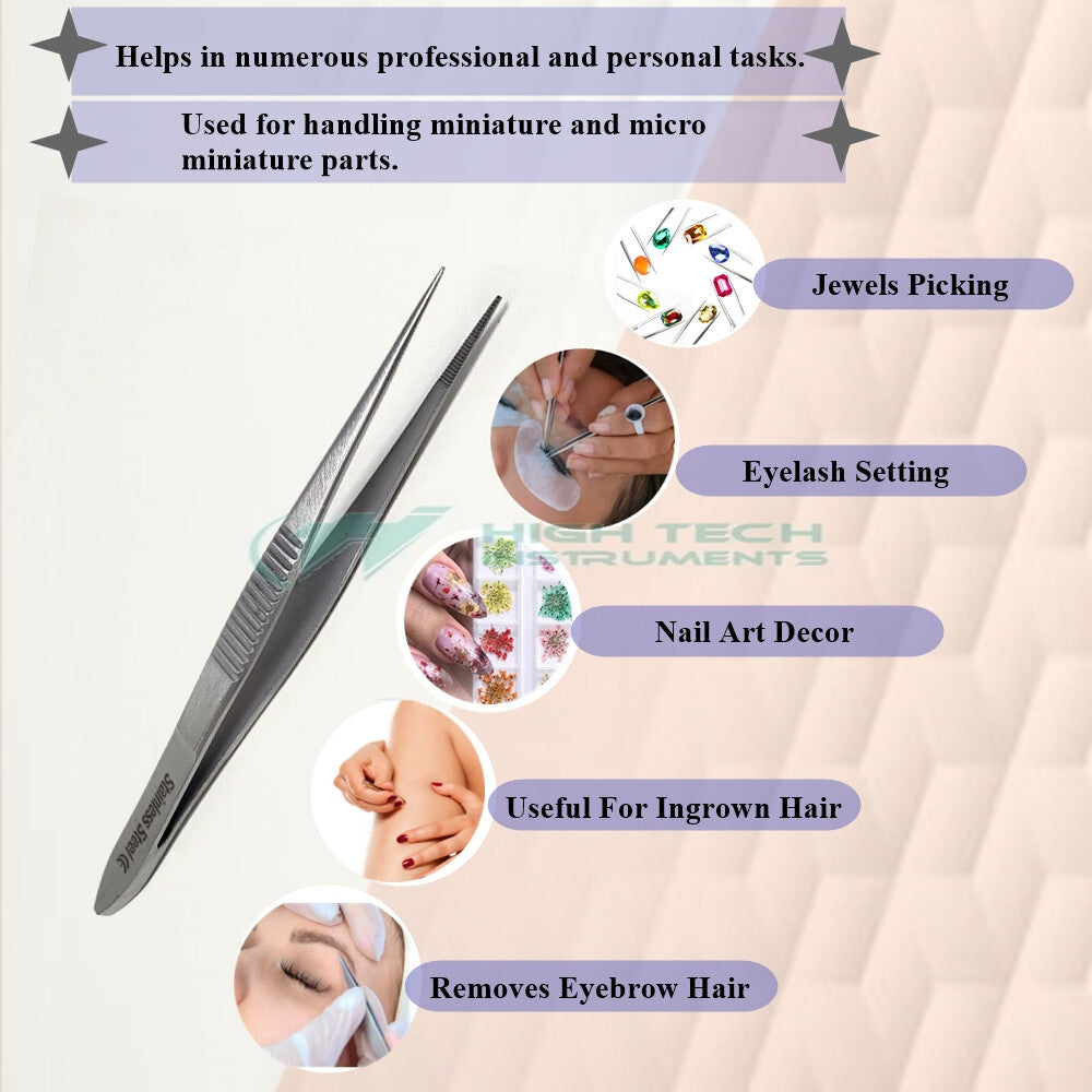 3 Pcs Precision Eyelash Extension Tweezers Stainless Steel Beauty Tool